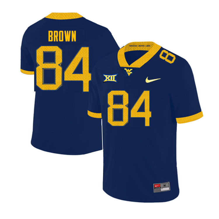 Men #84 Freddie Brown West Virginia Mountaineers College Football Jerseys Sale-Navy - Click Image to Close